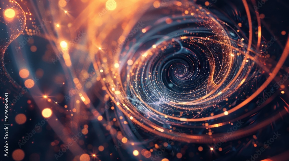 Obraz premium Abstract glowing circle lines with a soft blur effect, creating a dreamy and futuristic visual experience.