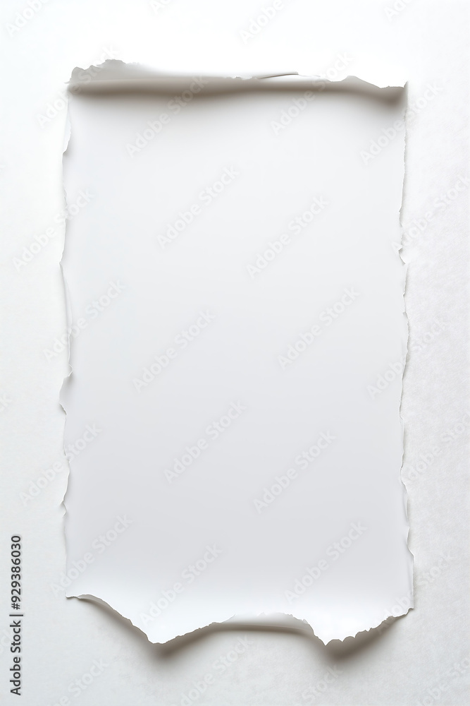Blank Torn Paper Sheet Isolated on White Background Blank Torn Paper Sheet Isolated on White Background