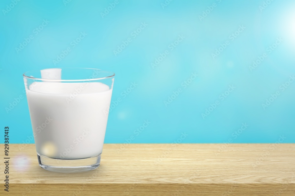 Glass of tasty fresh milk on desk Glass of tasty fresh milk on desk