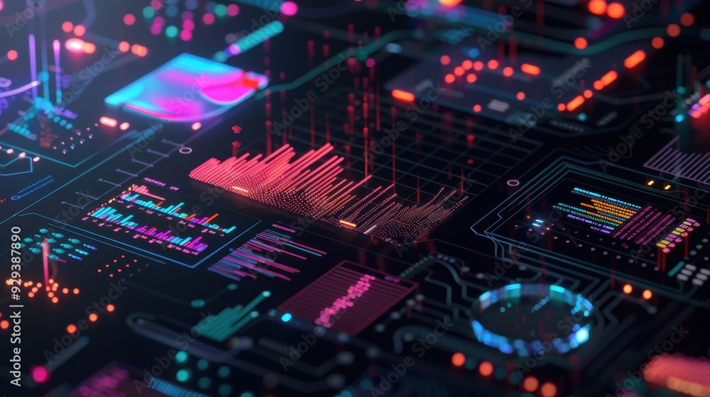 AI-powered analytics platform with detailed charts and graphs illustrating data trends. AI-powered analytics platform with detailed charts and graphs illustrating data trends.