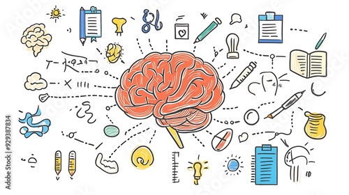 A mind map connecting different study concepts
 