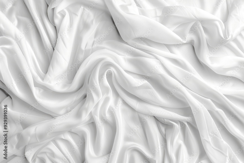 Obraz premium A bed with white sheets and a comforter, great for interior design or lifestyle scenes