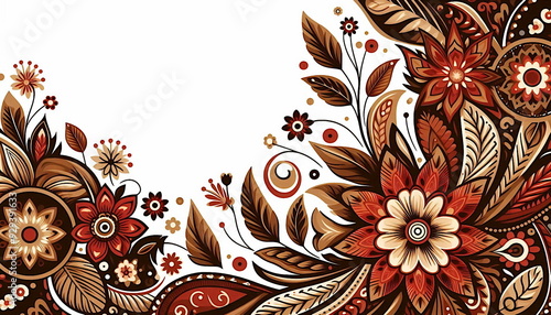 Indian tribal art Seamless pattern frame motifs,mehndi,henna or heena design,tatoos pattern,fabric,print,embroidery,textile,home decoration,wallpaper related concept background,copy space photo