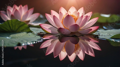 Purple dahlia with layers of sharp, pointed petals. The petals should have a slight shimmer, with a gradient from deep purple at the base to a lighter purple at the tips. photo