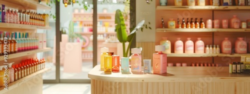 Wallpaper Mural Colorful beauty store interior with neatly arranged products Torontodigital.ca