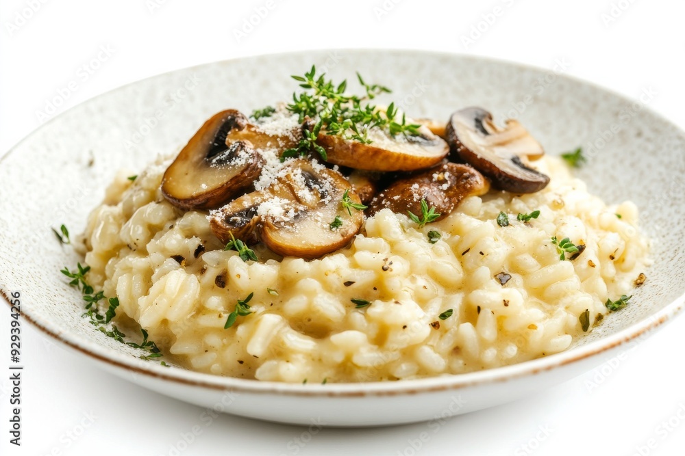 Risotto, A creamy rice dish cooked with broth until it reaches a smooth consistency, often made with ingredients such as mushrooms, seafood, or saffron. Risotto, A creamy rice dish cooked with broth until it reaches a smooth consistency, often made with ingredients such as mushrooms, seafood, or saffron.