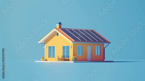 Wallpaper Mural A modern house with solar panels, showcasing sustainable architecture. Torontodigital.ca