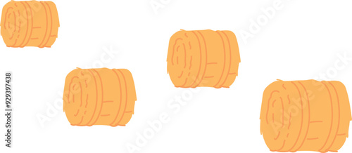 Hay rolls color icon. Dry straw symbol