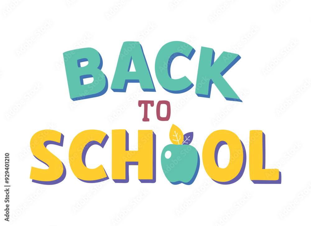 Back to School Graphic Design with Apple Illustration Back to School Graphic Design with Apple Illustration