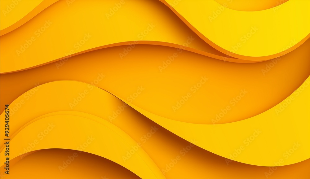 Abstract yellow layered waves creating a fluid, dynamic background. Ideal for concepts of creativity, energy, and innovation.

