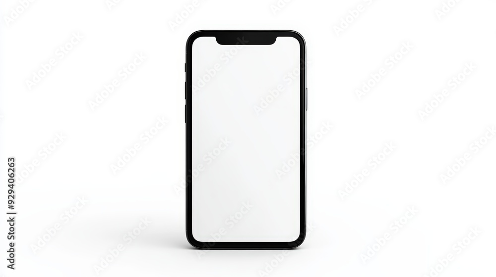 Modern Smartphone With Blank Screen, Isolated On White Background, Perfect For Mobile App Promotions. . Generative ai Modern Smartphone With Blank Screen, Isolated On White Background, Perfect For Mobile App Promotions. . Generative ai