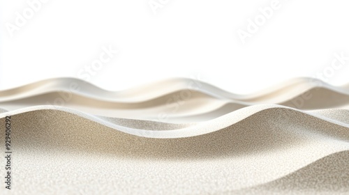 Natural Sand Texture Forming Gentle Dunes, Highlighting Soft Curves And Shadows, Isolated On White Background, Ideal For Landscape Design, Natural Texture Backgrounds . Generative ai