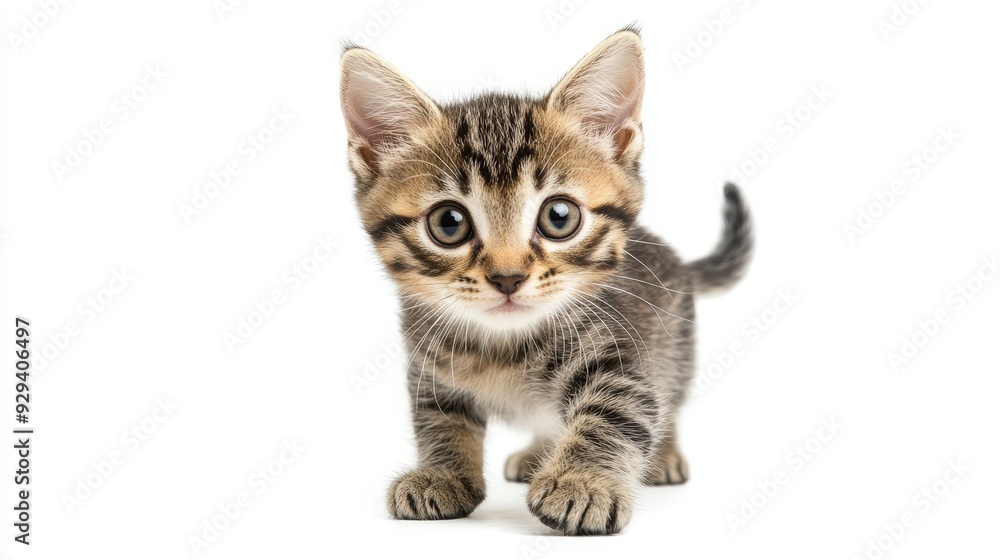 Playful Kitten, Isolated On White Background, Suitable For Pet Products And Advertising . Generative ai Playful Kitten, Isolated On White Background, Suitable For Pet Products And Advertising . Generative ai