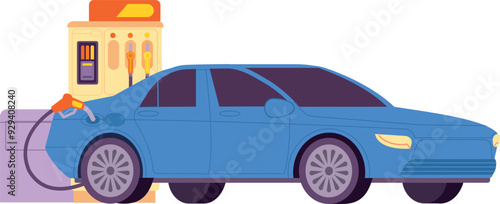 Car refuel on gas station. Petrol industry service