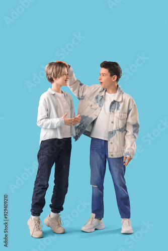 Little boy with his brother...