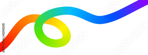 Rainbow loop and squiggle background. Dynamic spectrum curve. Multicolored doodle line. Cool LGBTQ, fun or happy theme wallpaper. Trendy psychedelic print for banners or posters. Vector illustration.