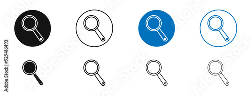 Loupe vector icon in black and blue colors