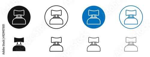 Car headrest vector icon in black and blue colors photo