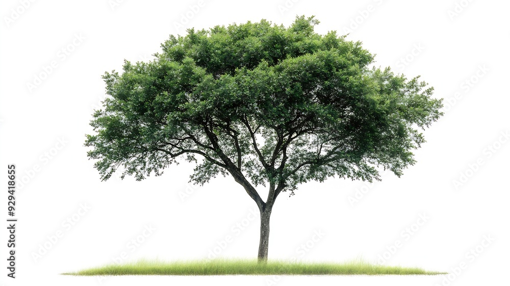 Fototapeta premium Isolated green tree on white background Trees isolated on white background tropical trees isolated used for design advertising and architecture : Generative AI