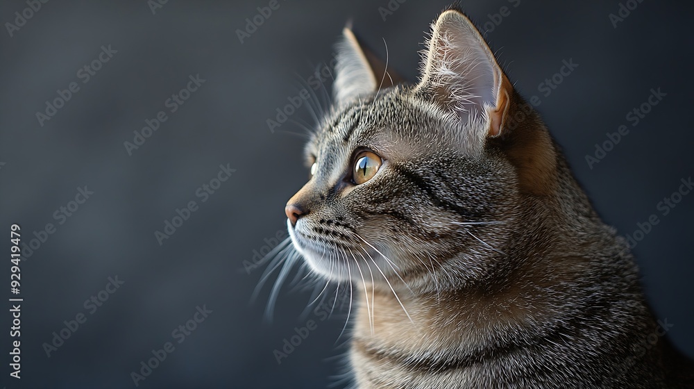 Sitting sweety cat looking aside Portrait on transparent background : Generative AI Sitting sweety cat looking aside Portrait on transparent background : Generative AI