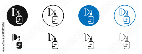 Anesthesia vector icon in black and blue colors