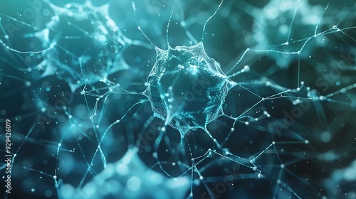 Abstract depiction of interconnected neurons, illustrating neural networks and brain activity.