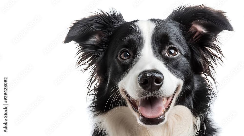 Studio portrait of a cute Border Collie dogisolated on a white background : Generative AI Studio portrait of a cute Border Collie dogisolated on a white background : Generative AI