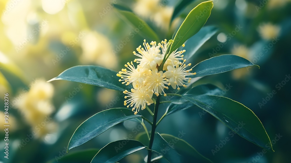 Lemon myrtle flowers and leaves essential oil ingredients : Generative AI Lemon myrtle flowers and leaves essential oil ingredients : Generative AI