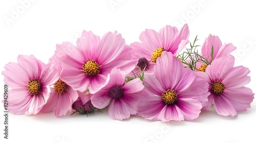 Pink cosmos flowers in a floral arrangements isolated on white background : Generative AI