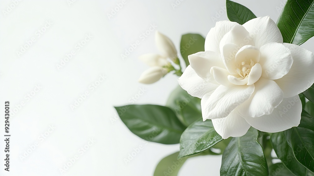 gardenia flower white background isolated : Generative AI gardenia flower white background isolated : Generative AI