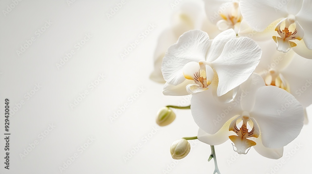 Obraz premium Beautiful white orchid flower isolated on white background : Generative AI