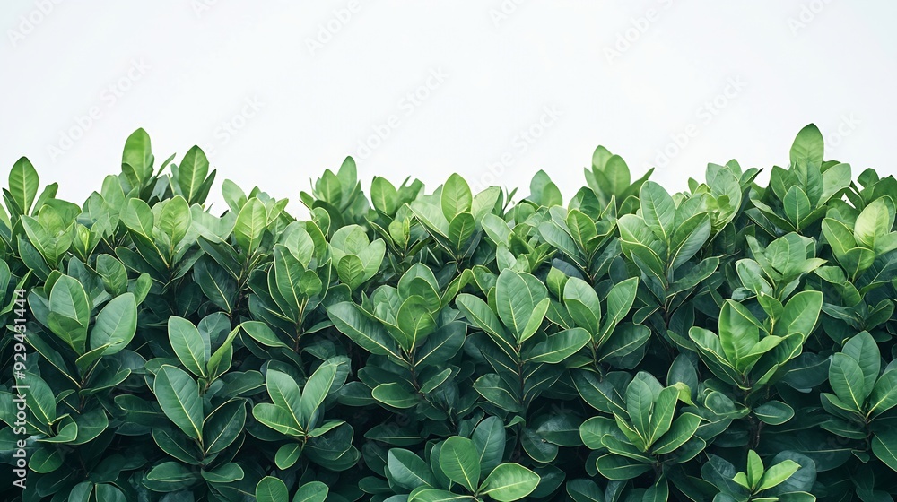 Fototapeta premium Bush shrub green tree isolated tropical plant with clipping path : Generative AI