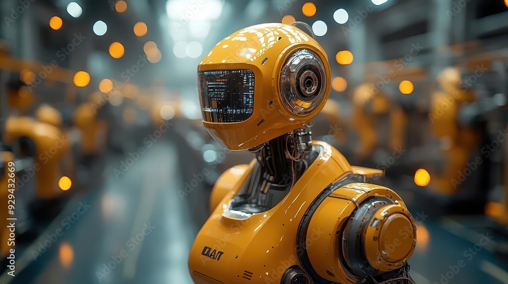 futuristic industrial robot arm operating in hightech manufacturing facility embodying automation and technological advancement futuristic industrial robot arm operating in hightech manufacturing facility embodying automation and technological advancement