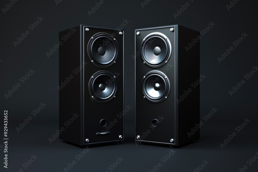 A pair of speakers sitting together, possibly in use or waiting for connection A pair of speakers sitting together, possibly in use or waiting for connection