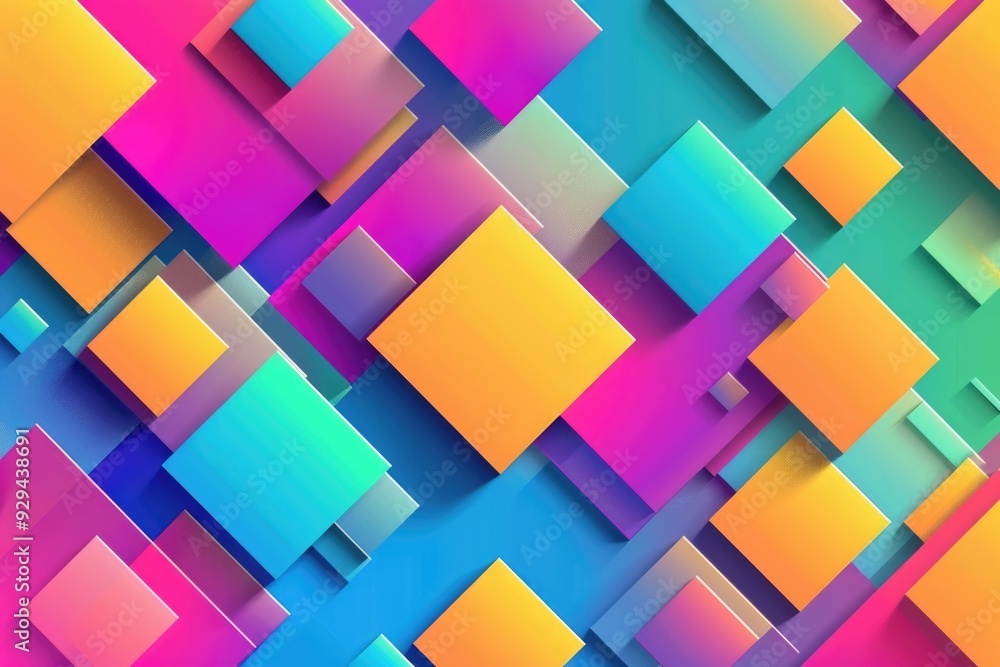 Colorful abstract geometric shapes on a rectangular background, useful for designs and illustrations Colorful abstract geometric shapes on a rectangular background, useful for designs and illustrations