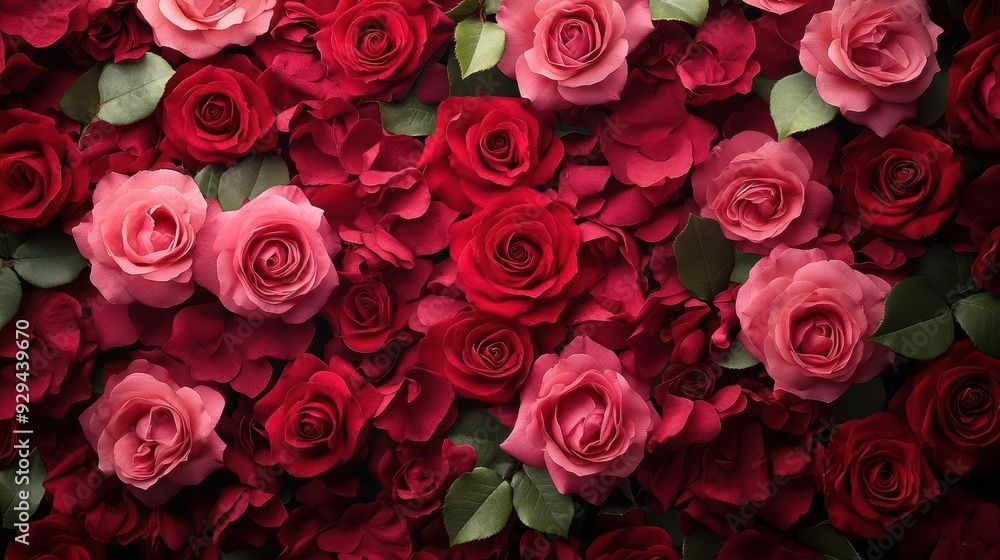 lush carpet of vibrant red roses in full bloom creating textured floral background with rich depth and intricate petal details lush carpet of vibrant red roses in full bloom creating textured floral background with rich depth and intricate petal details