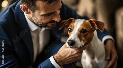 Man and Dog Bonding
