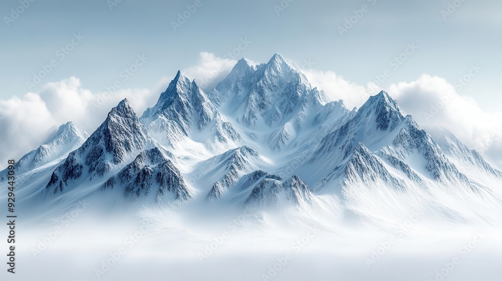 majestic snowcapped mountain range isolated on a pure white background jagged peaks glaciers and dramatic shadows create a sense of awe and grandeur majestic snowcapped mountain range isolated on a pure white background jagged peaks glaciers and dramatic shadows create a sense of awe and grandeur