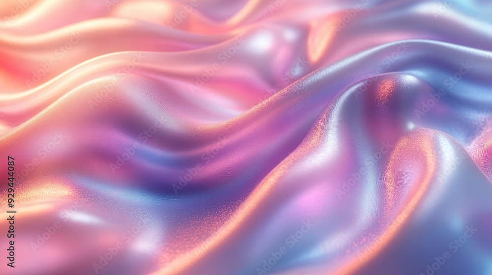 Fototapeta premium mesmerizing holographic texture with iridescent ripples and prismatic light effects ethereal dreamy atmosphere with soft pastel hues