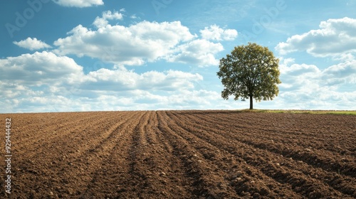 Lone Tree in a Ploughed Field photo