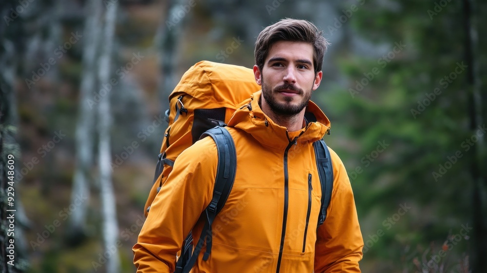 Man Hiking in Forest Man Hiking in Forest