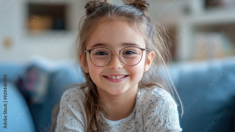 Smiling Little Girl with Glasses Smiling Little Girl with Glasses