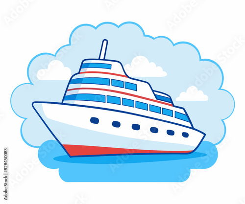 Cruise ship icon stock illustration