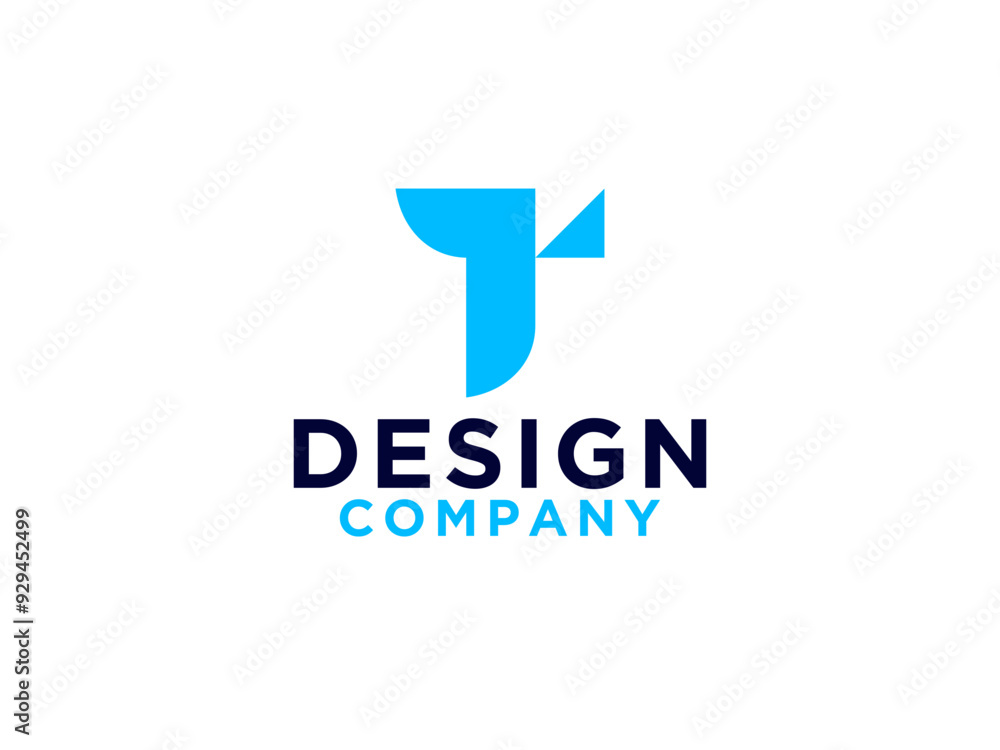 Blue Letter T Logo isolated on White Background. Blue Letter T Logo isolated on White Background.