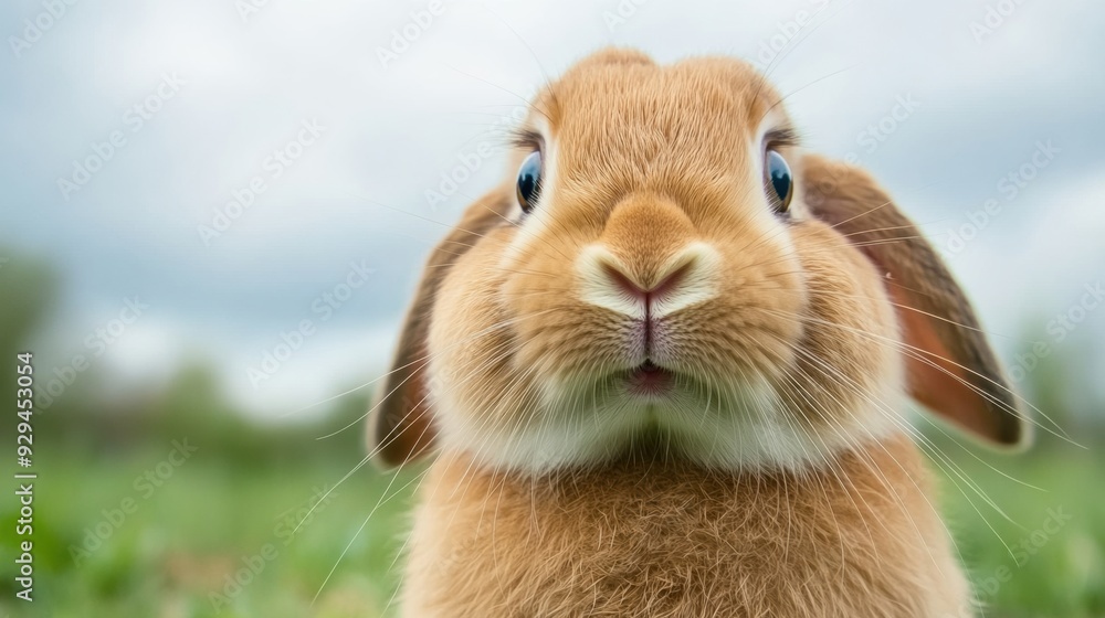 A close up of a rabbit looking at the camera with its mouth open, AI A close up of a rabbit looking at the camera with its mouth open, AI