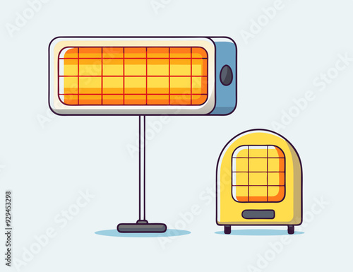 Electric infrared heaters stock illustration