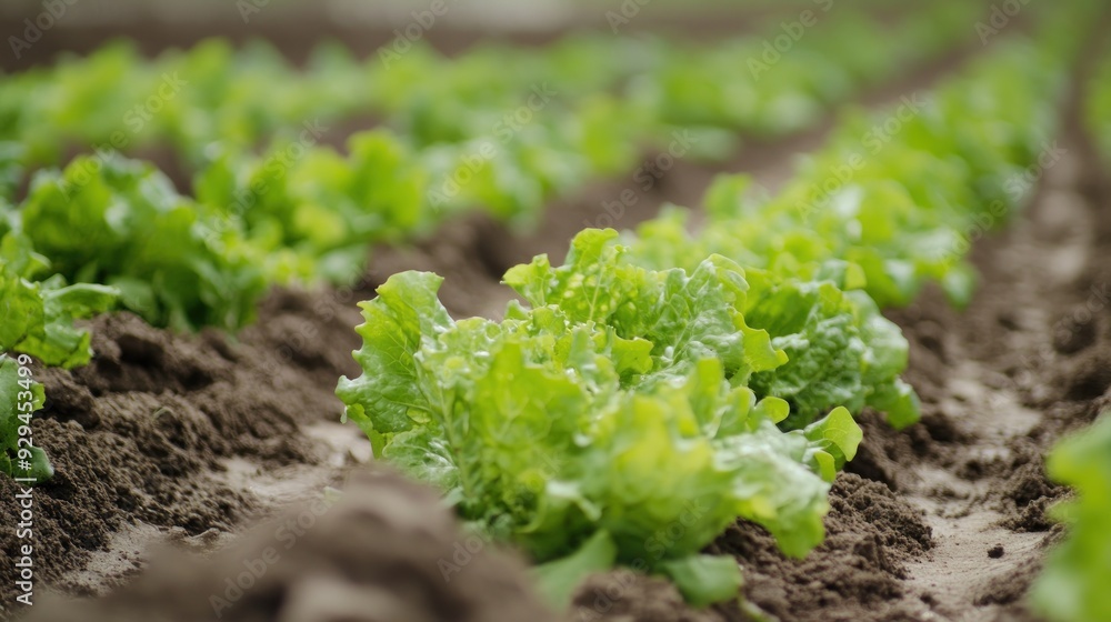 Green Lettuce Plants Growing in a Garden Green Lettuce Plants Growing in a Garden