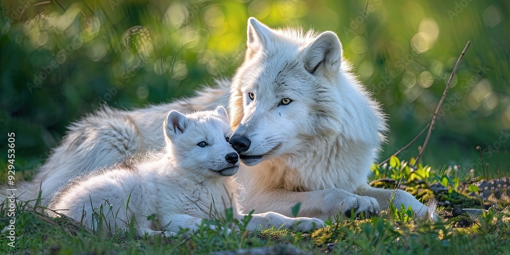 mom and baby arctic wolf mom and baby arctic wolf