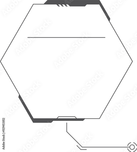 Quote textbox in futuristic style. Black line frame