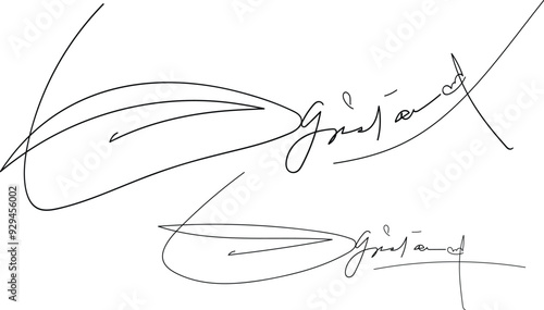 Abstract signature front letter b,g, signature doodle, Hand written signature. Signatures set. Fictitious handwritten signatures for signing documents on white background..eps